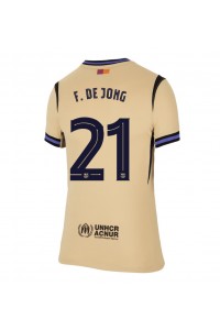 Barcelona Frenkie de Jong #21 Fotballdrakt Borte Klær Dame 2025-26 Korte ermer